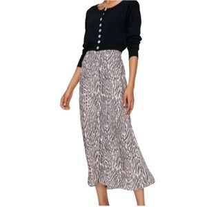 Aritzia Wilfred Animal Print Midi Skirt